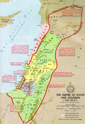 Map of the kingdom of David and Salomon